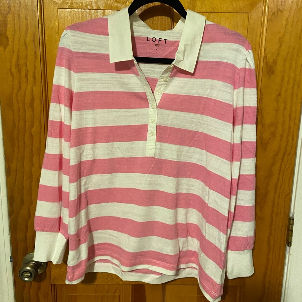 Pink and white top